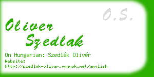 oliver szedlak business card